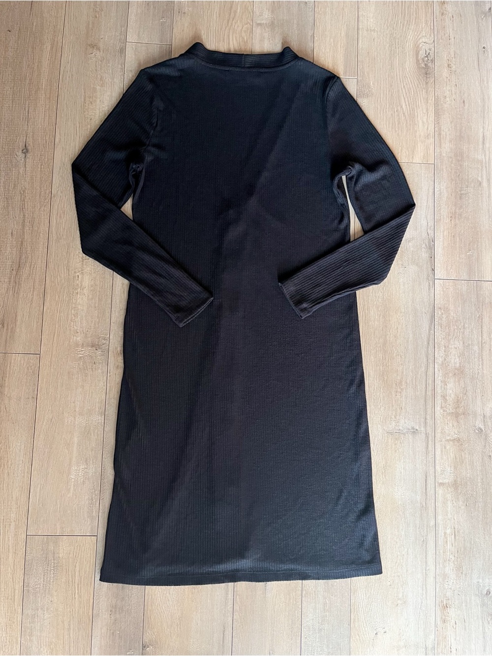 LOFT Long Ribbed Cardigan Black Button Front Midi Duster Women’s Small - Picture 10 of 11